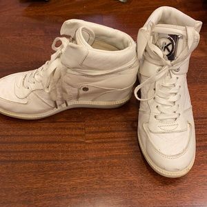 White sneakers from Michael Kors size9.5 with heel inside